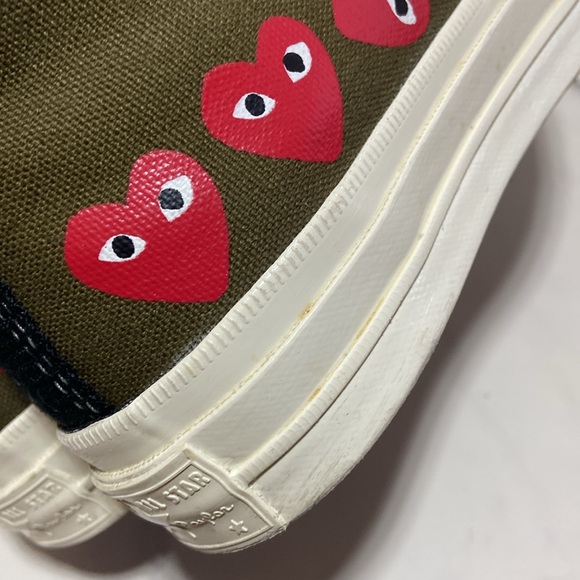 CONVERSE X COMME DES GARCONS PLAY CTAS 70 High Multi Heart  162973C Size Wo’s 5 - Picture 13 of 17